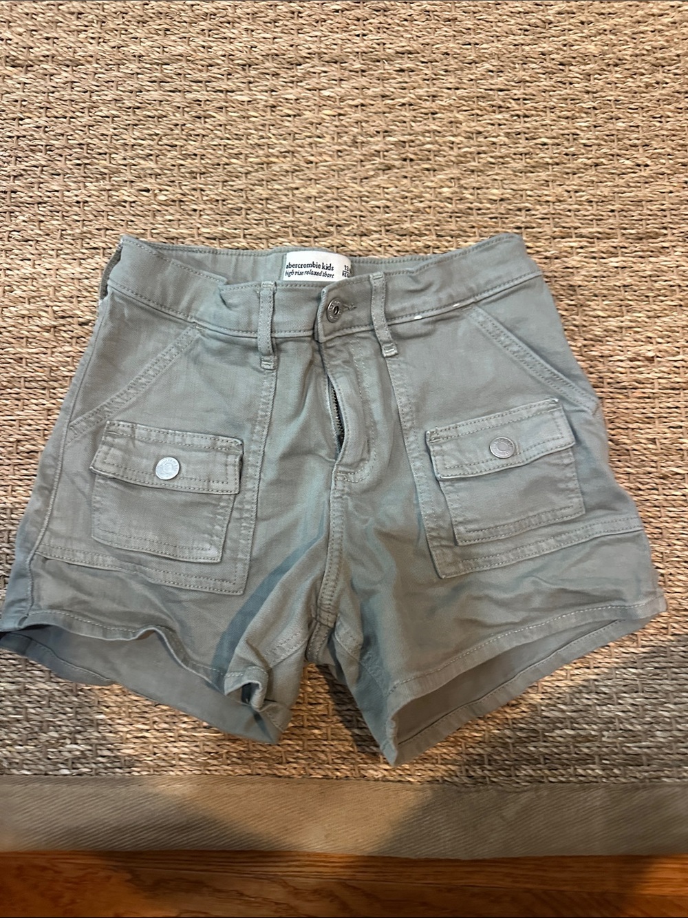 abercrombie kids sage green cargo shorts